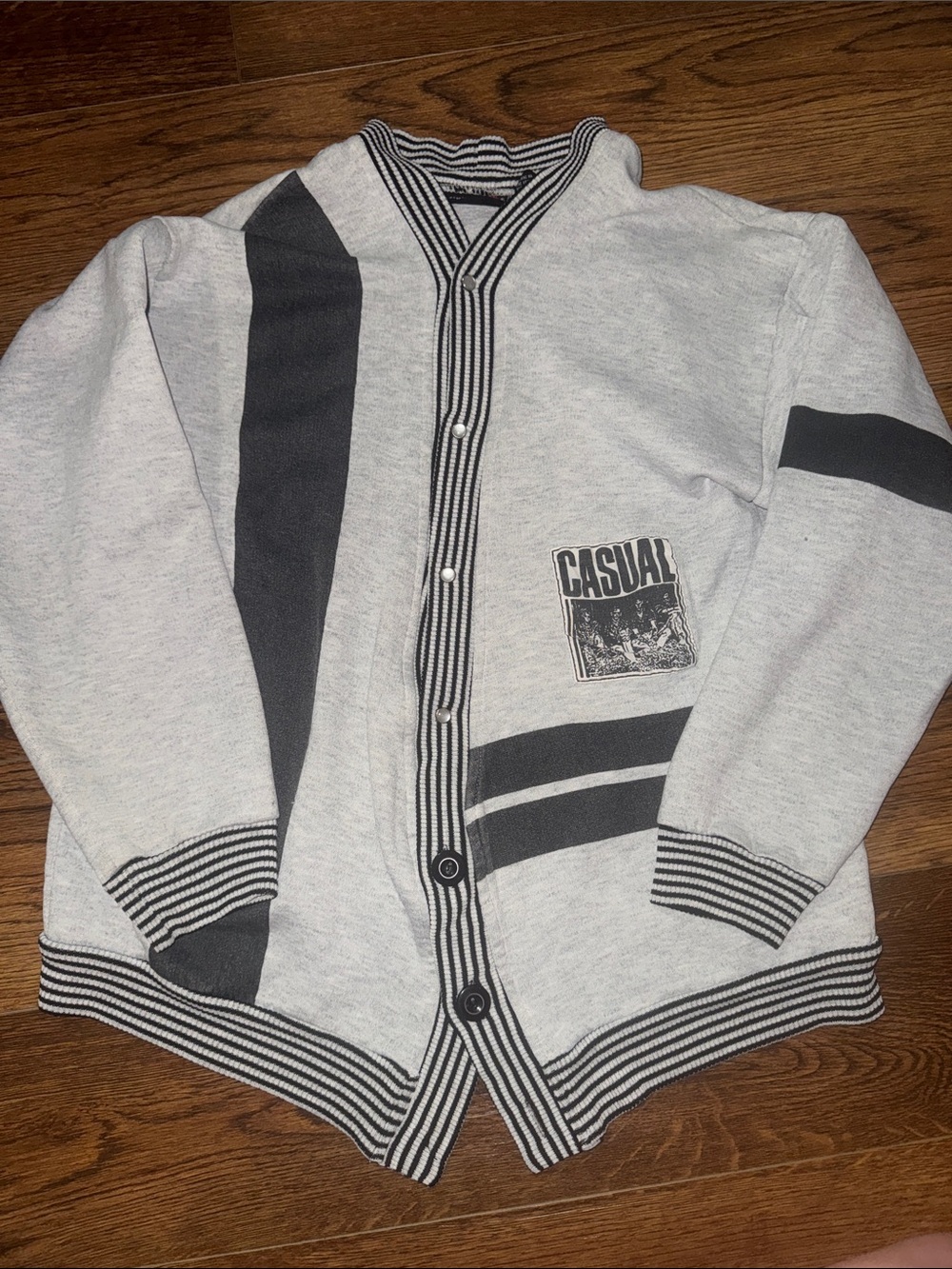 Vintage 80s Bugle Boy Cardigan Casual Graphic - M/L
